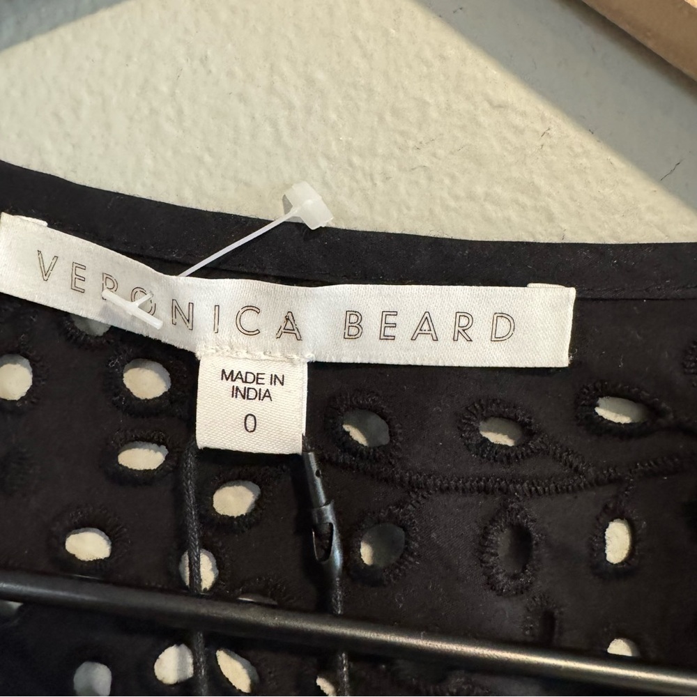 Veronica Beard Peggy Blouse Eyelet Button-Up Long Sleeve 0 $395 - Picture 4 of 6